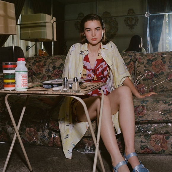 Rachel Antonoff Peri Romper in Red Poppy - Picture 2 of 2